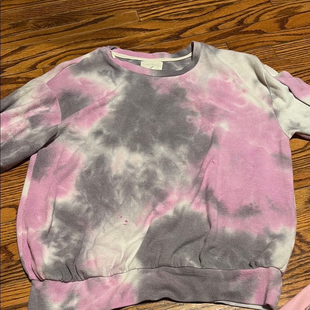 Pink and Gray Tie-Dye Sweatshirt